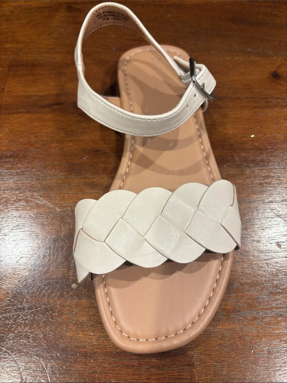 Old Navy Braided Front Ankle-Strap Sandals in Cream Girls size 1